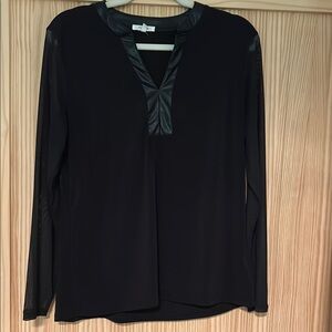 Maurices Black Blouse with Long Sleeves and V-Neck